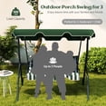 thumbnail image 4 of Costway 3 Seats Patio Canopy Swing Glider Hammock Cushioned Steel Frame Green, 4 of 10