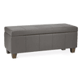 thumbnail image 1 of Bouclair Banc de Rangement en Similicuir Gris, 1 of 10