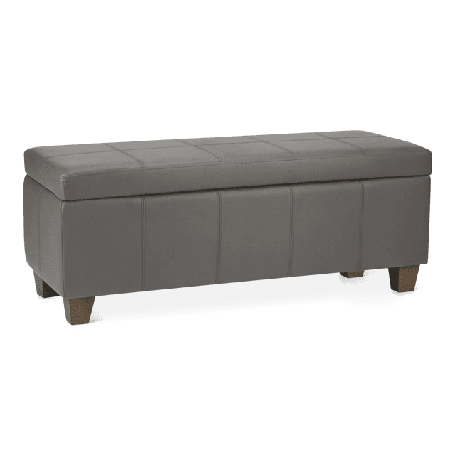 Bouclair Banc de Rangement en Similicuir Gris