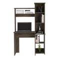 thumbnail image 4 of TUHOME Versalles Desk Engineered Wood Desks in  Brown, 4 of 8