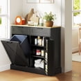 thumbnail image 2 of HOMCOM Tilt Out Trash Cabinet, Kitchen Island with 2 Drawers, Black, 2 of 10
