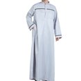 thumbnail image 2 of Birdeem Robe Musulmane pour Homme Robe Arabe Mi-Longue Style Long Manches Longues Brodée Col Montant Poche Longue Chemise Mode Décontractée Robe, 2 of 9