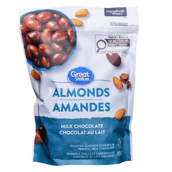 Great Value Milk Chocolate Almonds, Kosher, Made in Canada, 700g