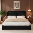 thumbnail image 1 of Hcore Boucle Bed Frame Queen Size,Modern Black Bed Frame with Adjustable Headboard, Soft Rounded Corners,No Box Spring Required,Easy Assembly, 1 of 6