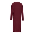 thumbnail image 3 of Yuyuzo Womens Maxi Cardigans Long Sleeve Open Front Ribble Knit Solid Color Sweater Outwear Coat Cardigan, 3 of 5