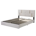thumbnail image 3 of Velmero Queen Size Upholstered Storage Bed with Hydraulic Lift & Easy Assembly - No Box Spring Required,Beige, 3 of 20