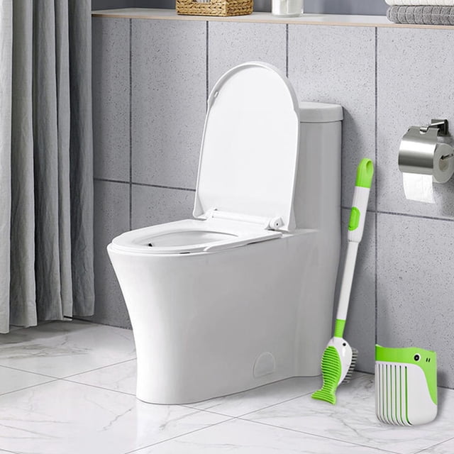 Toilet Cleaning Brush With Spray Function Detachable Suction Cup Base Ventilated Design Fish Tail Headfor Deep Cleaning - Cleaning Brush 2