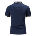 thumbnail image 4 of Birdeem Men Casual Button Short Sleeve Plaid Colorblock Turndown Pullover T-Shirt Tops, 4 of 9