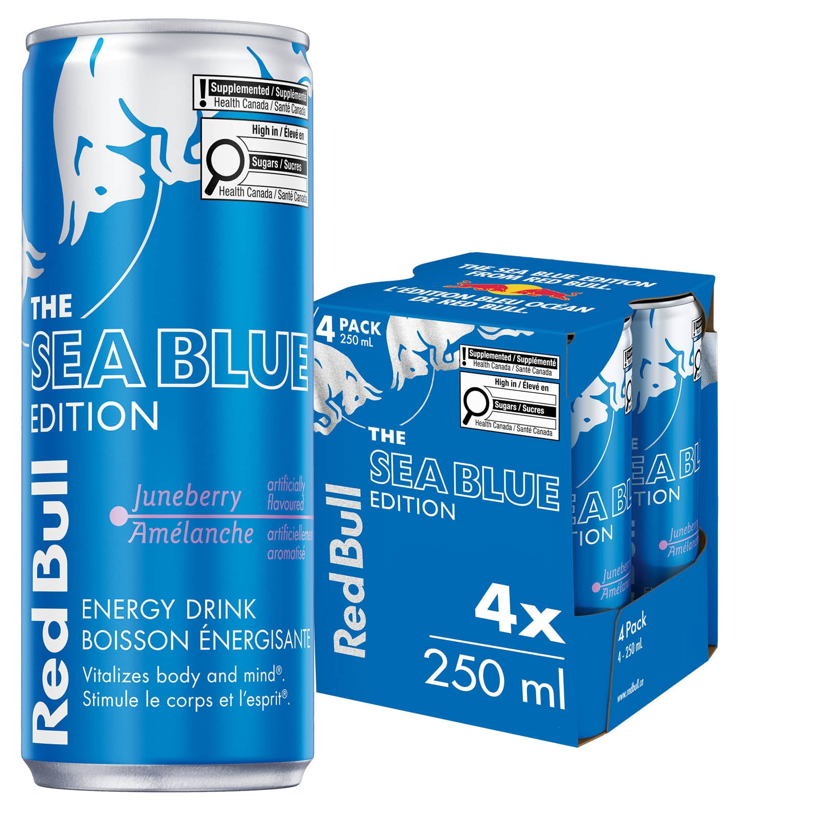Red Bull Energy Drink, Sea Blue Edition4X250ML