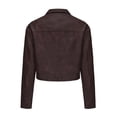 thumbnail image 4 of LOVZFMLL Vestes pour Femmes Couleur Unie Courte Mince Veste en Cuir à Manches Longues Veste Décontractée à Manches Longues Veste Décontractée à Capuche, 4 of 5