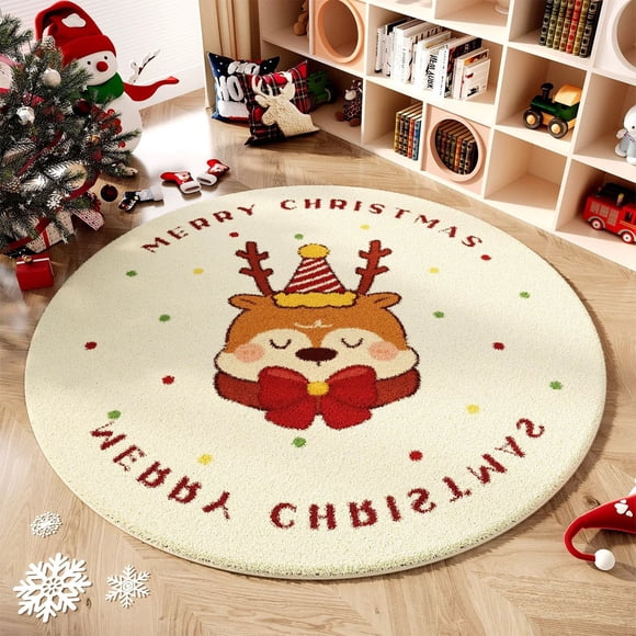 EGNMCR Christmas Decorations, Christmas Ornaments, Christmas Gifts Christmas Carpet Welcome Decoration Living Room Partition Cool And Skids Proof Mat Polyester carpet