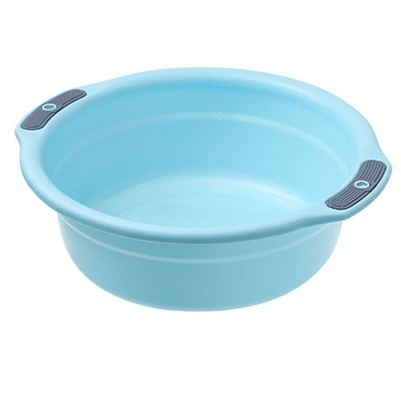 Round Plastic Wash Basin, Large Capacity Washing Basin for Clothes Face and Feet, Vegetable Fruit Dish Tub, Lightweight and Portable for Home Dormitory Travel