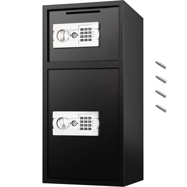 KFFKFF Coffre-Fort de Sécurité Spacieux à Deux Portes 2,6 Pieds Cubes, Coffre-Fort en Acier Robuste avec Serrure Numérique pour Argent, Armes à Feu, Bijoux, Noir