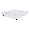 thumbnail image 1 of Rubbermaid Under the Bed Wheeled Storage Box, 68 Qt, Pack of 2, Wheeled Plastic Under Bed Storage Containers with Dual-Hinged Lids and Sturdy Wheels, Visible Organization for Tight Spaces, 1 of 15