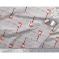 thumbnail image 3 of Soimoi Gray Modal Satin Fabric Notes & Guitar Musical Instrument Decor Fabric Printed Yard 42 Inch Wide, 3 of 5