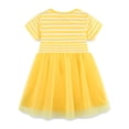thumbnail image 3 of PMVFHDE Robes d'Été pour Filles Robe Fille Tout-Petit Manches Courtes Tunique en Maille Robes d'Été Robes de Pâques pour Filles, Jaune, 6-7 Ans, 3 of 9