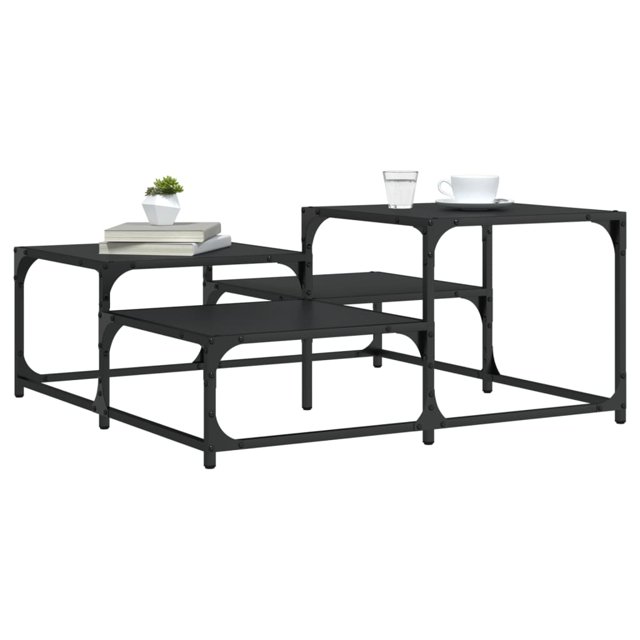 vidaXL Coffee Table Black 87.5x87.5x40 cm Engineered Wood