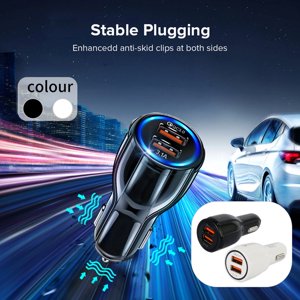 Adaptateur de chargeur de voiture 3.1A Double port USB Éclaireur de cigarette pour chargeur de voiture USB Adaptateur Car Phone Charger pour iPod Modèles