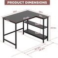 thumbnail image 3 of FDW L-Shaped Gaming Desk 39 Inch Corner Desks, Reversible Side Storage Shelves Metal Frame PC Work Table for Home Office Dorm Sturdy Writing, Black, 3 of 7