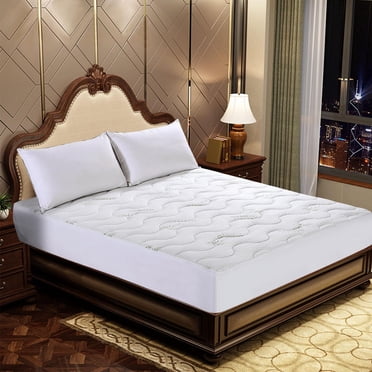 Surmatelas matelassé en rayonne de bambou, imperméable, ultra doux, de qualité supérieure, toutes saisons, avec poche profonde, convient jusqu'à 45 cm