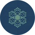thumbnail image 1 of Ahgly Company Tapis d'Intérieur Ronds Transitionnels Bleus Lavables à la Machine, 8 Pieds Rond, 1 of 7