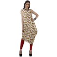 thumbnail image 3 of Moomaya Robe Kurti à une Épaule Imprimée pour Femme, Sans Manches, à Col Bénitier, Style Bohème, Tenue de Soirée de Designer, 3 of 7