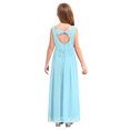 thumbnail image 2 of Miaeowve Robe de Demoiselle d'Honneur pour Fille Sans Manches en Mousseline Perlée, Robe de Demoiselle d'Honneur Junior, Robe de Fête de Mariage pour Filles, Bleu Pâle 12, 2 of 7