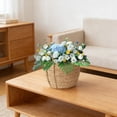 thumbnail image 3 of EGNMCR Tools&Home Improvement Pastorals Seaweed Woven Handmade Flower Basket With Handle Rattan Decorative Flowerpot A Basket, 3 of 5