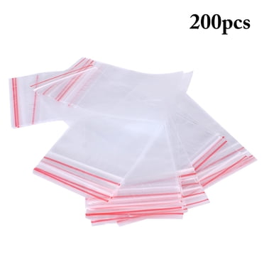 Coofit 200 Pcs Sacs Refermables Sacs Multifonctions en Plastique Transparent Sacs à Glissière