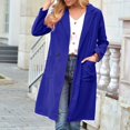thumbnail image 3 of Women‘s Spring And Autumn Lapel Wool Solid Color Long Sleeve Wool Long Pocket Jacket Suits, 3 of 6