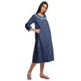 thumbnail image 3 of Moomaya Cotton Sleepwear For Ladies Printed Round Neck Button Placket Nightdress, 3 of 6