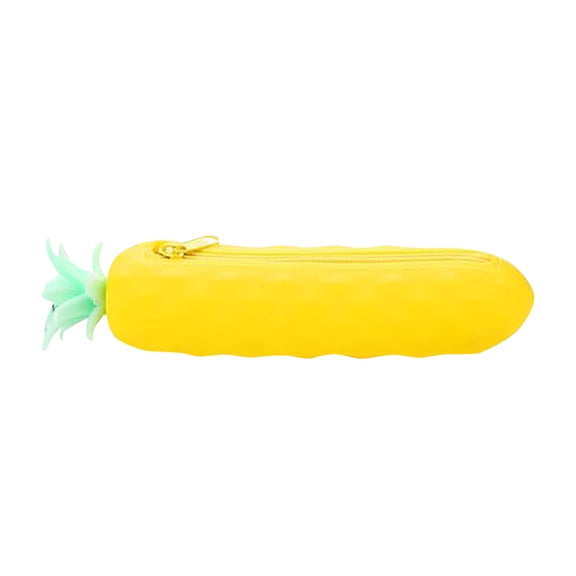 TIELUTT Porte-Crayons en Silicone Mignon à Fermeture Éclair en Forme d'Ananas Sac de Maquillage Organisateur Papeterie Porte-Monnaie Portefeuille Porte-Crayons Cosmétique Crayon Moderne Planche à Crayons Crayon Mince pour Adultes Crayon pour Enfants pour Sc