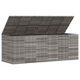 thumbnail image 2 of vidaXL Garden Cushion Box PE Rattan 291x100.5x104 cm Grey, 2 of 4