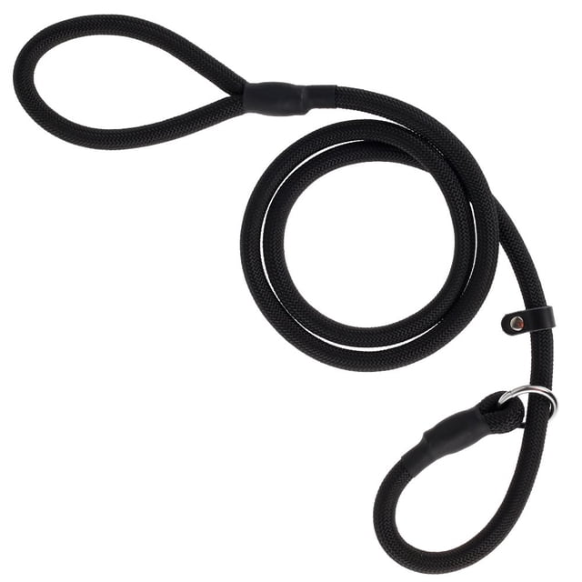 DEBGFS Dog Slip Rope Leash Dog Training Leashes Adjustable Pet Leash Climbing Nylon Rope Dog Leash 4.6ft/140cm Long for Medium/Large Dog Walking (Black)