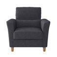 thumbnail image 3 of CorLiving Caroline Upholstered Indoor Accent Arm Chair with Flared Arms and Wood Legs, Dark Grey, 3 of 9
