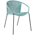 thumbnail image 3 of Armen Living LCSNSIWSB Snack Indoor Outdoor Stackable Steel Dining Chair with Wasabi Rope - Set of 2, 3 of 8