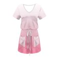 thumbnail image 4 of Birdeem Robes pour Femmes Mode Féminine Couleur Unie Manches Courtes Col en V Mi-Mollet Robe, 4 of 12
