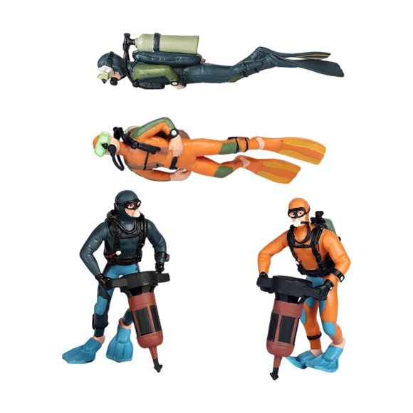 HILABEE Diver Figurines Figure Accessories Desktop Ornaments, Landscaping Realistic, Decorative Scale Models DIY Fish Tank Decoration 4 Diver Figurines