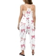 thumbnail image 4 of Girls Romper Bow Print Jumpsuits Rompers for Girls Casual V Neck Suspender Rompers with Pockets Girls Outfits Size 11-12 Y, 4 of 6