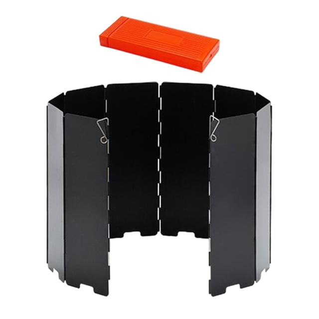 DYNWAVECA Pare-Vent de Poêle de Camping Protecteur contre le Vent Pliant avec Sac de Transport 10 Assiettes Pare-Vent Pare-Brise de Poêle pour Randonnée Cuiseur Pique-Nique Noir