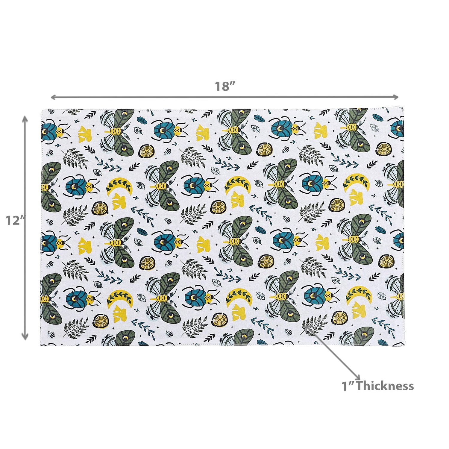 Coton Placemat Butterfly & Beetle 12 X 18 - Ensemble De 12