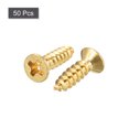 thumbnail image 3 of Unique Bargains M3x12mm Brass Wood Screws, Phillips Flat Head Self Tapping Connector 50Pack, 3 of 5