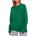 thumbnail image 1 of Yuyuzo Womens Sweater Long Sleeve Round Neck Pullover Knitted Tops Winter Fall Casual Loose Solid Color Sweaters, 1 of 6