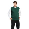 thumbnail image 2 of TOPTIE Men's 100% Cotton Knit Sweater Vest, Crew Neck Solid Color, 2 of 9