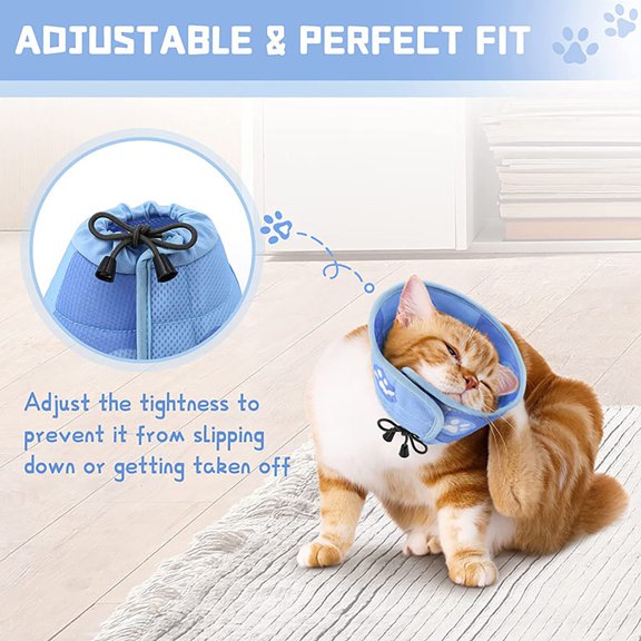 Cat Comfort Collar Gentle Neck Wrap for Licking Prevention and Recovery Pet Catalog, 22x10.9CM, Blue