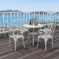 thumbnail image 4 of Gymax Table à Manger Rond de Patio 31,5 Pieds' pour 4 avec Trou pour Parasol 2 Pieds' Table d'Appoint d'Extérieur, 4 of 7
