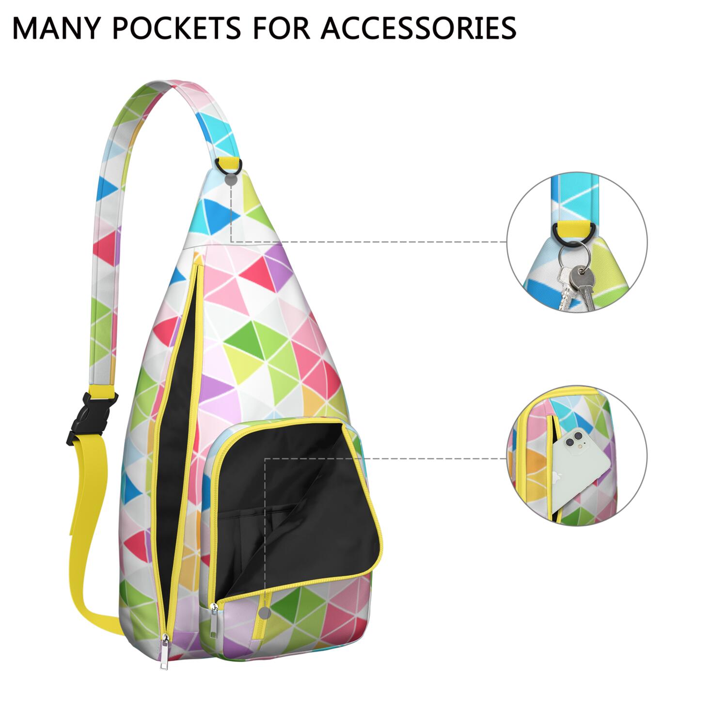 Tie Dye Sling Backpack - Rainbow Gradient Hippie Style Crossbody