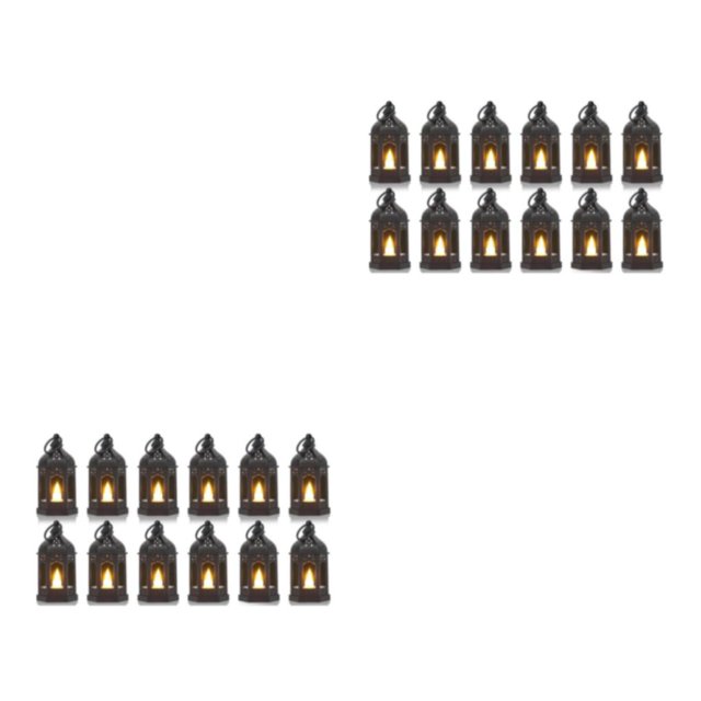 Baohd 2pack/lot Small Lanterns Decorative Cozy Atmosphere In Any Space Christmas Centerpieces For Tables Black Lanterns How black-12PCS 2Set