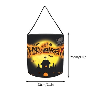 SDNall Glowing Halloween Candy Bag Portable LED Pumpkin Light Emitting Tube Halloween Sugar Bag Storage Bag