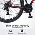 thumbnail image 4 of Schwinn Bonafide Mens Mountain Bike, Front Suspension, 24-Speed, 29-Inch Wheels, 17-Inch Aluminum Frame, Matte Black/Red, 4 of 5